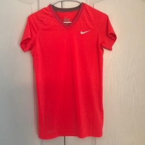 Nike pro combat fitted pink T-shirt M